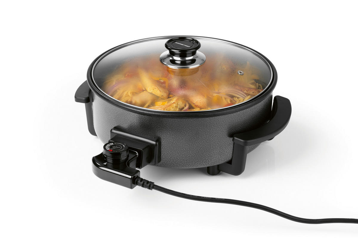 GOURMETmaxx Elektrische Party-Pfanne schwarz Edelstahl B/H/L: ca. 14,5x36x34,5 cm Elektrische_Party-Pfanne - schwarz (34,50/14,50/36,00cm) - GOURMETmaxx