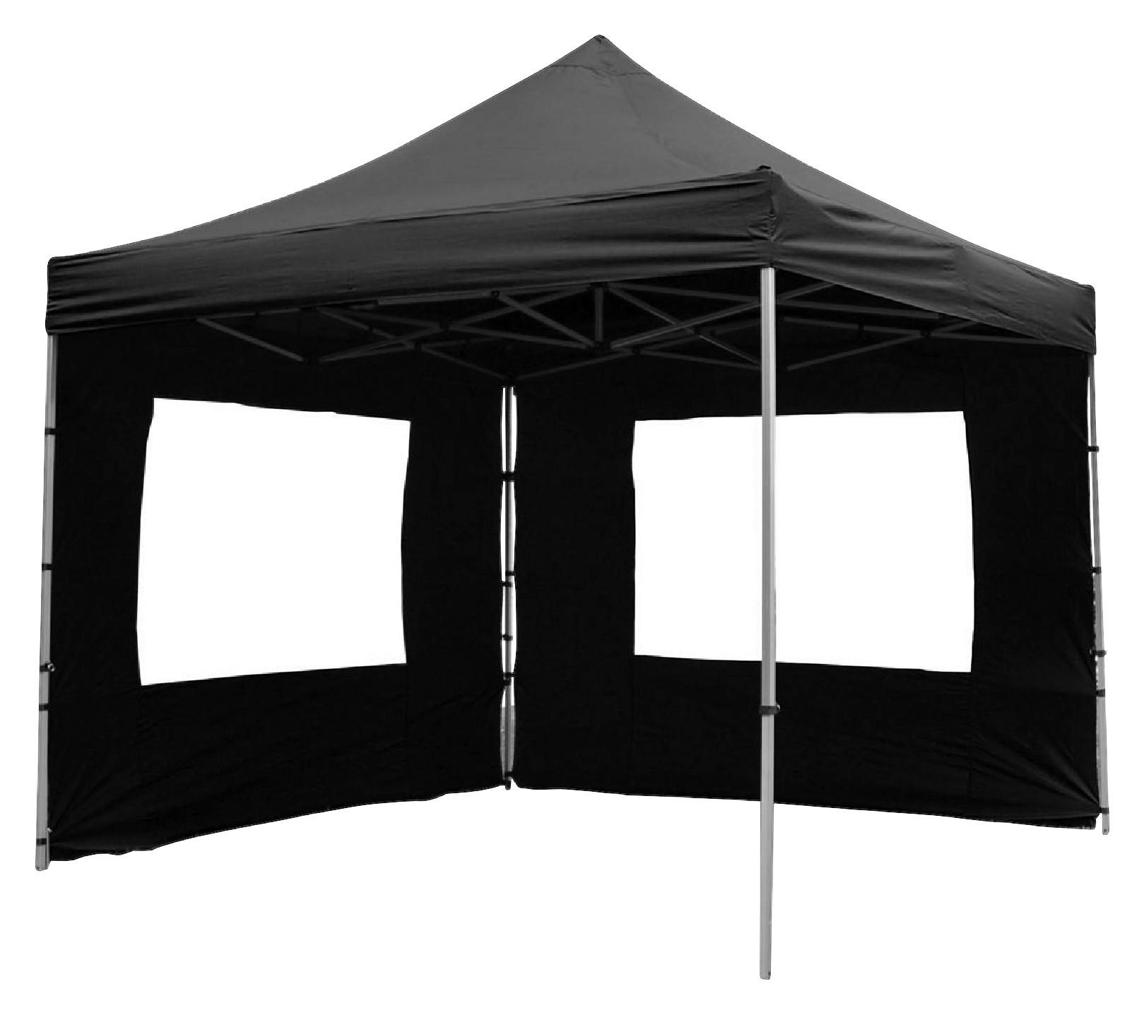 VCM Faltpavillon PROFI schwarz Polyester-Mischgewebe B/H/T: ca. 300x220x300 cm