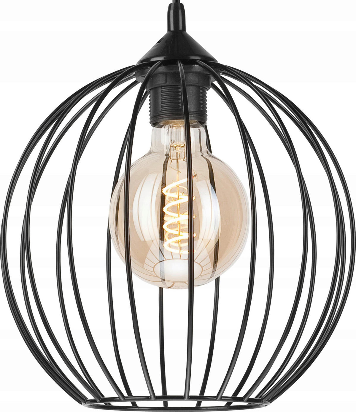 Lamkur Pendelleuchte ZOYA 45160 schwarz Stahl H/L: ca. 86x24 cm E27 1 Brennstellen Zoya - schwarz (24,00cm) - Lamkur