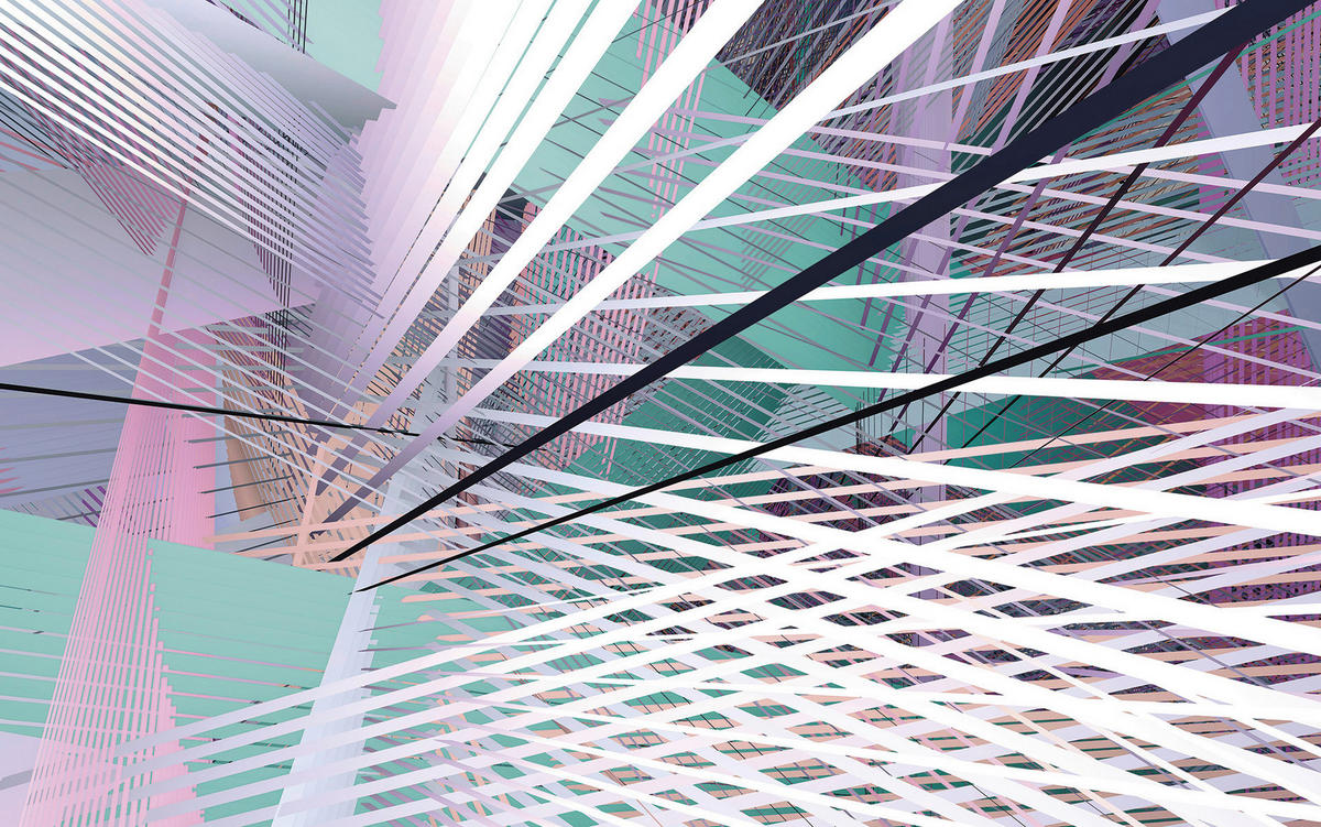 Komar Fototapete Space Grid Spring B/L: ca. 400x250 cm Space Grid Spring - (400,00/250,00cm) - Komar