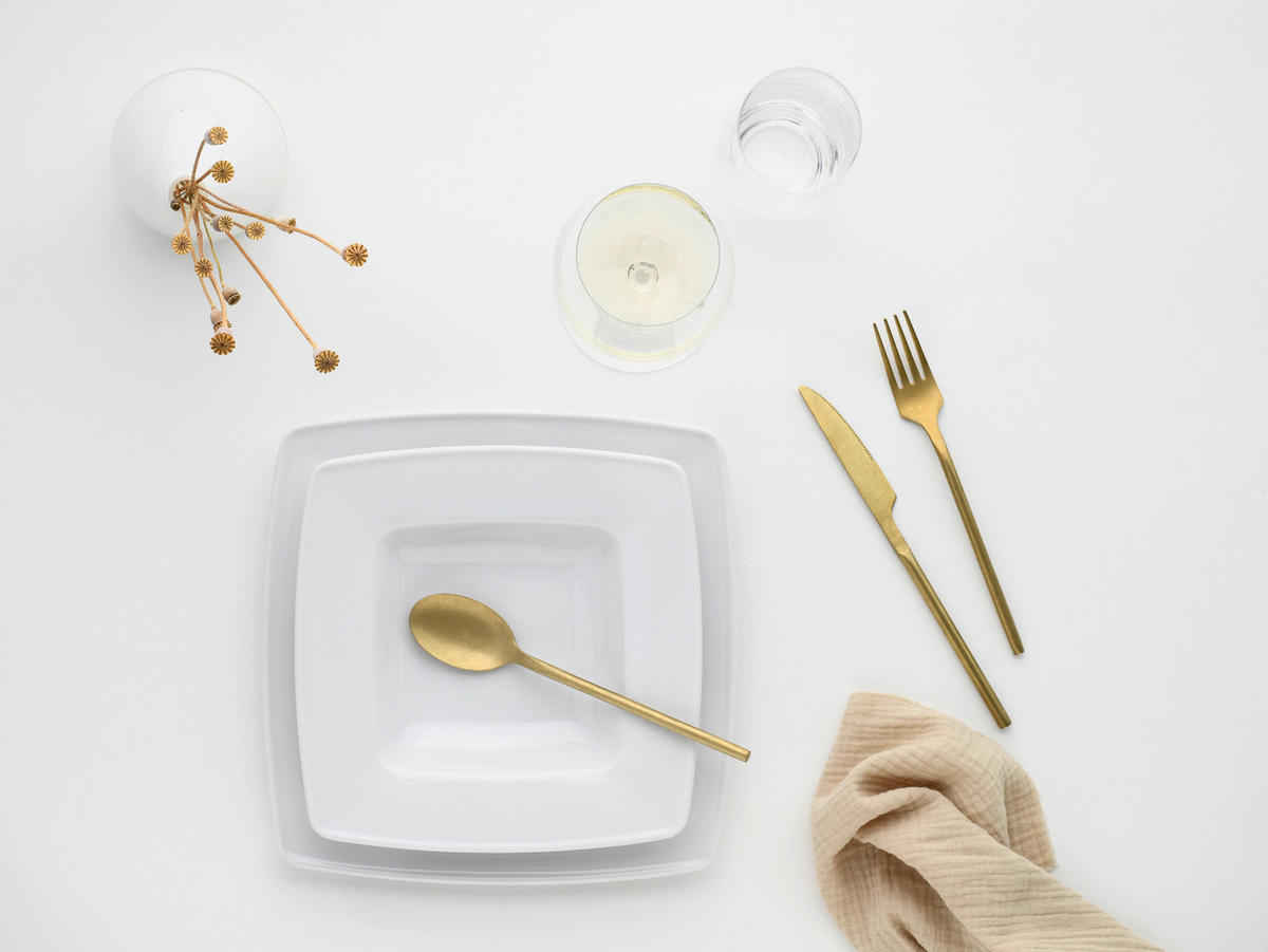 CreaTable Tafelservice Victoria weiß Porzellan 12 tlg. Victoria - weiß (0,00cm) - CreaTable