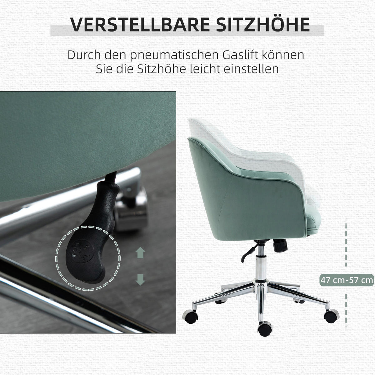 Drehstuhl 921-459GN grün 921-459GN - grün (61,00/80,50/59,00cm) - Vinsetto