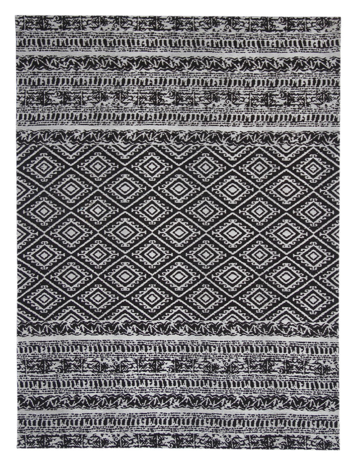 Kayoom Flachgewebeteppich Sunny 110 schwarz B/L: ca. 160x230 cm Sunny 110 - schwarz (160,00/230,00cm) - Kayoom