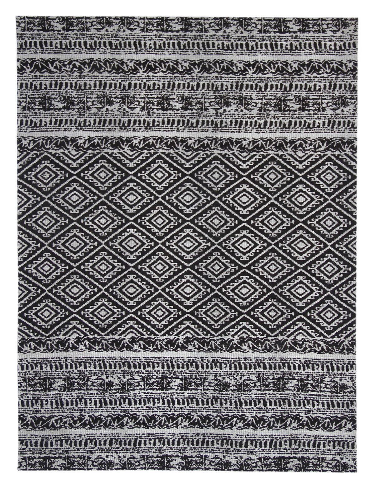Kayoom Flachgewebeteppich Sunny 110 schwarz B/L: ca. 160x230 cm Sunny 110 - schwarz (160,00/230,00cm) - Kayoom