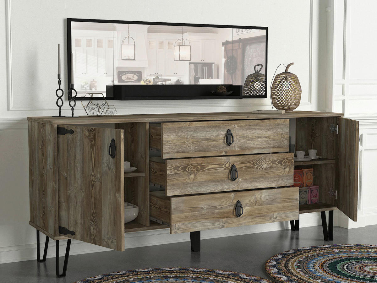 Sideboard Costa Eiche Nachbildung B/H/T: ca. 180x78x45 cm Costa - Eiche (180,00/78,00/45,00cm) - moebel17