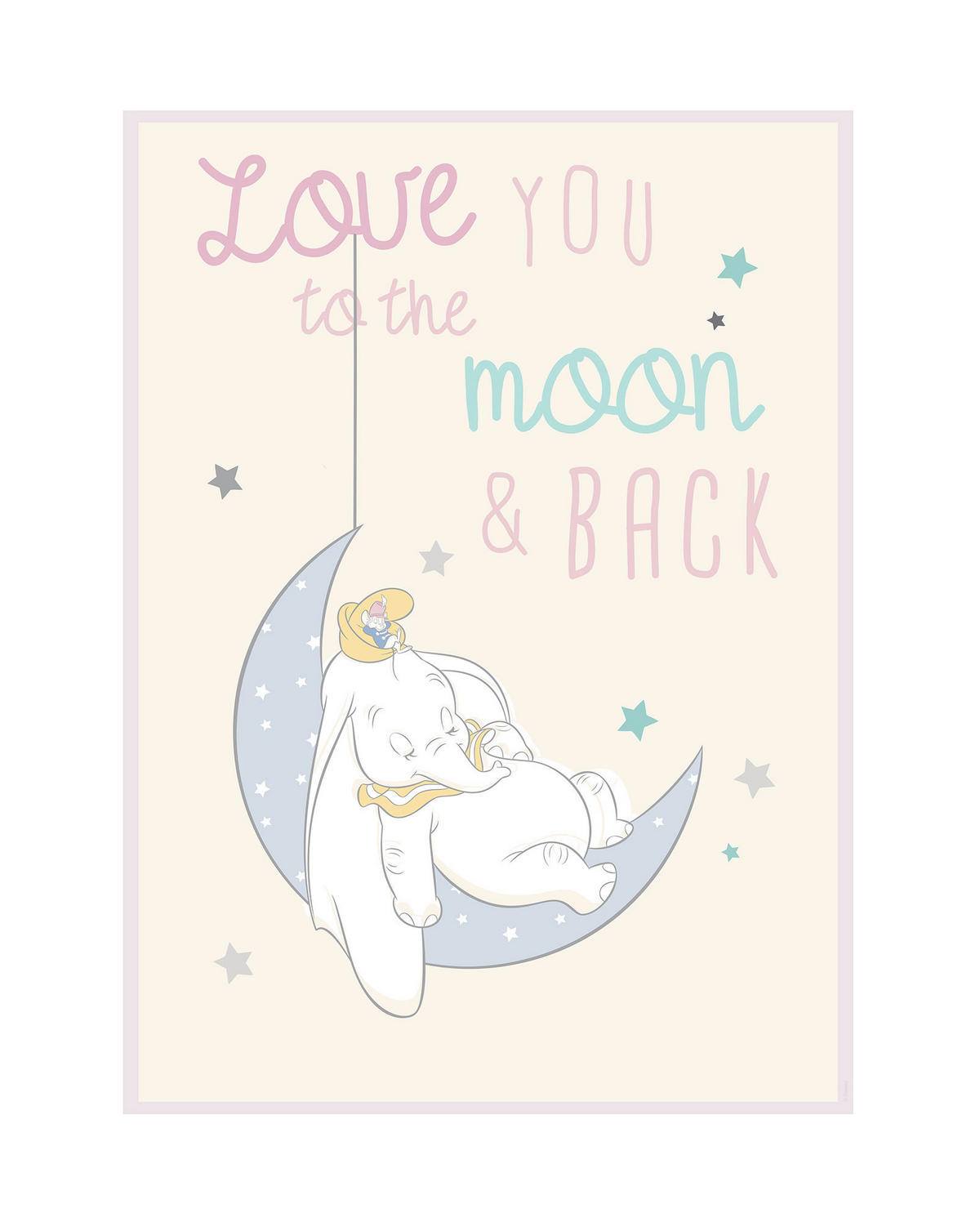 Komar Poster Dumbo Moon Disney B/L: ca. 40x50 cm Dumbo Moon - (40,00/50,00cm) - Komar