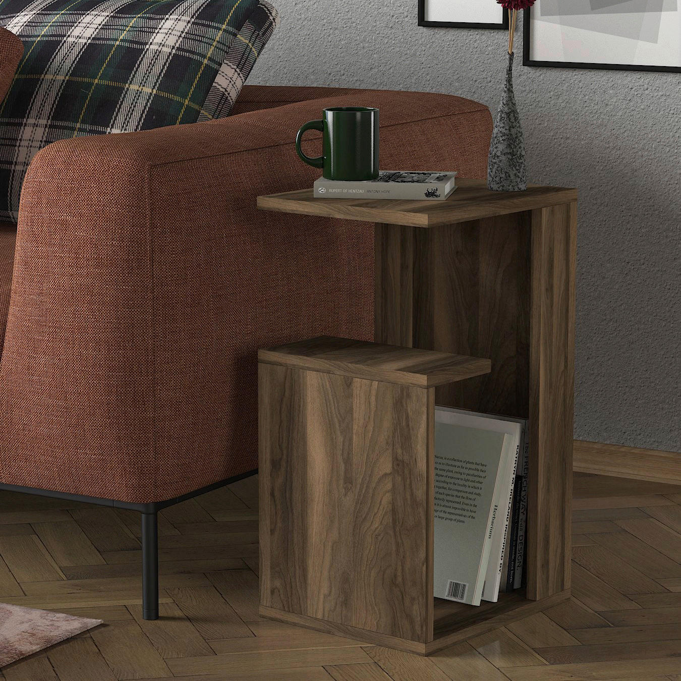 Beistelltisch Sister walnuss Nachbildung Spanplatte B/H/T: ca. 35x60x29,5 cm Sister - walnuss (35,00/60,00/29,50cm) - moebel17