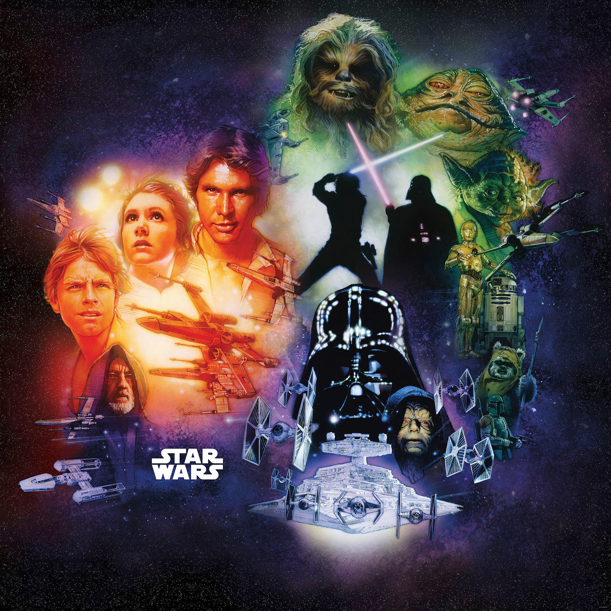 Komar Fototapete Star Wars Poster Collage B/H: ca. 250x250 cm