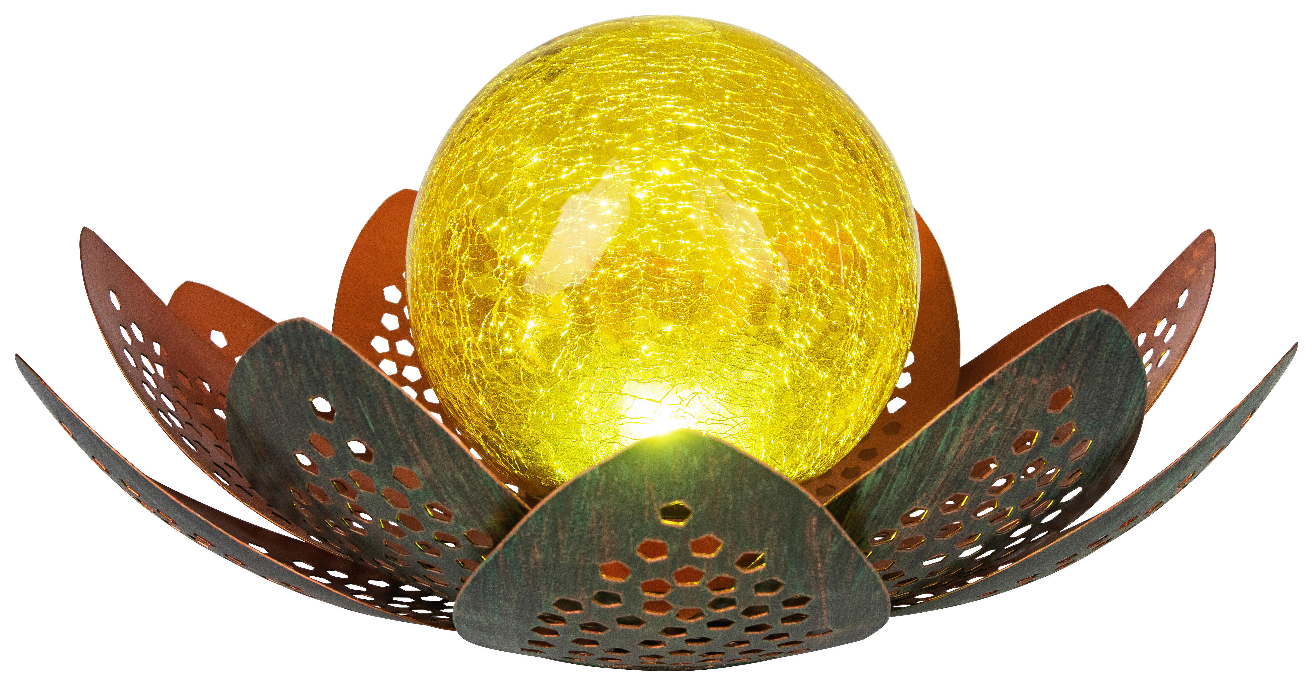 LED-Solarleuchte grün Metall Glas H/D: ca. 13,5x22 cm SOLAR - grün (22,00/13,50cm) - GLOBO