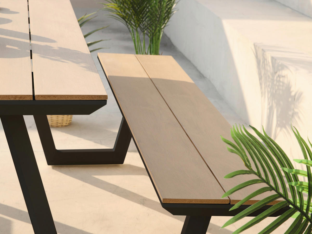 AXI Outdoor Living Picknicktisch Nori braun Metall B/H/L: ca. 190x75x200 cm Nori - braun/anthrazit (200,00/190,00/75,00cm) - AXI Outdoor Living