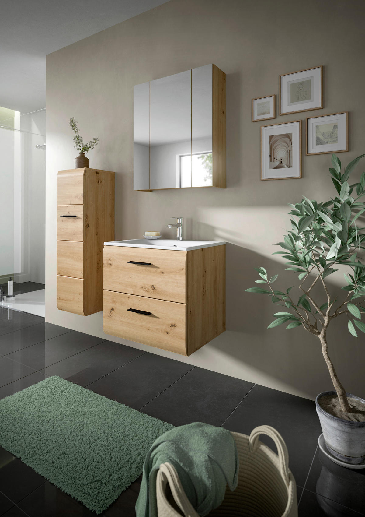 Stauraumelement Ice Artisan Oak Nachbildung B/H/T: ca. 30x106x30 cm Ice - (30,00/106,00/30,00cm) - xonox.home