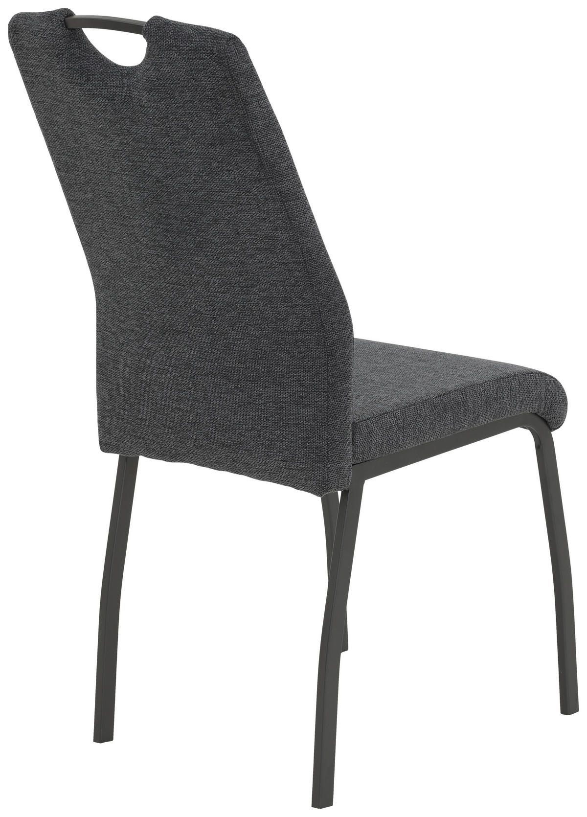 Stuhl 4er Set ELIF III anthrazit grau Microfaser Metall B/H/T: ca. 44x96x64 cm 4er Set ELIF III - anthrazit/grau (44,00/96,00/64,00cm) - Hela
