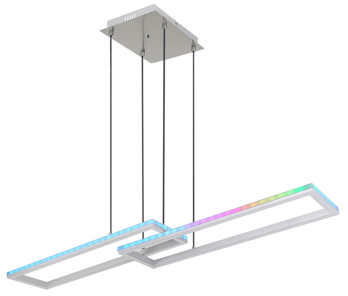 GLOBO LED-Pendelleuchte Salmos 67209-45H Silbergrau Aluminium Kunststoff B/H: ca. 120x26 cm Salmos - Silbergrau (120,00/26,00cm) - GLOBO