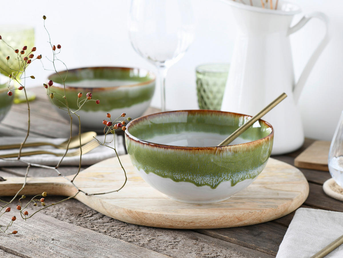 CreaTable Schüssel-Set Cascade grün Steinzeug Cascade - grün - CreaTable