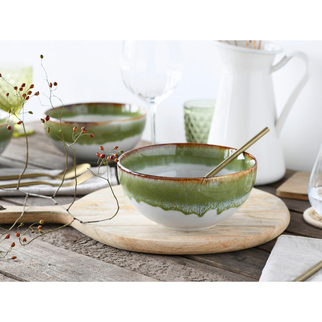 Thumbnail - CreaTable Schüssel-Set Cascade grün Steinzeug