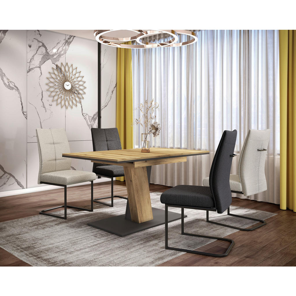 Thumbnail - Schwingstuhl Dagmar, 4er-Set anthrazit Metall B/H/T: ca. 50x99x65 cm