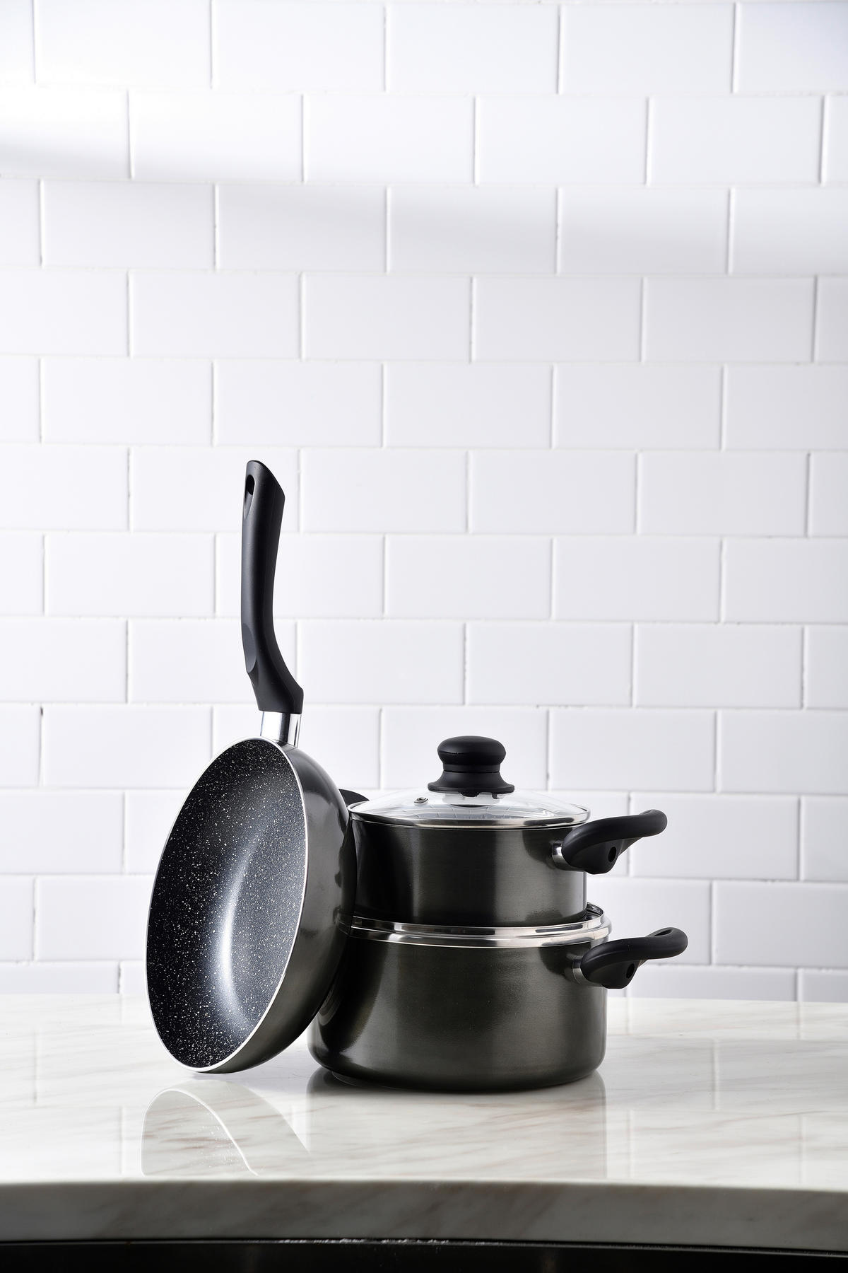 SAN IGNACIO Kochgeschirrset Soria schwarz Aluminium 4 tlg. Soria - schwarz - SAN IGNACIO