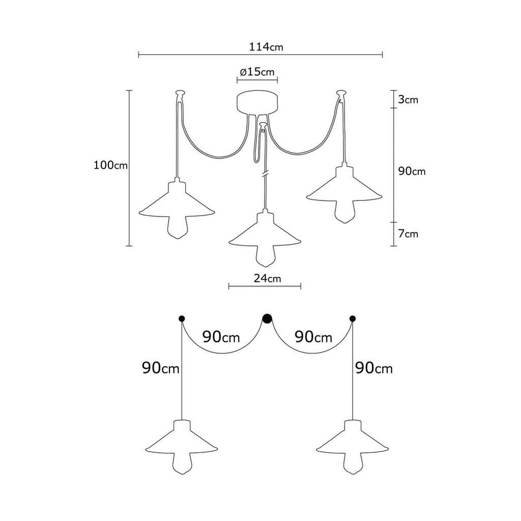 Thumbnail - Opviq Pendelleuchte Manavgat multicolor Holz Metall B/H/T/L/D: ca. 24x100x24x114x24 cm E27 3 Brennstellen
