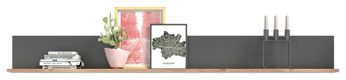 Wandboard Mason dunkelgrau Nox Oak Nachbildung B/H/T: ca. 180x21x20 cm Mason - dunkelgrau (180,00/21,00/20,00cm)