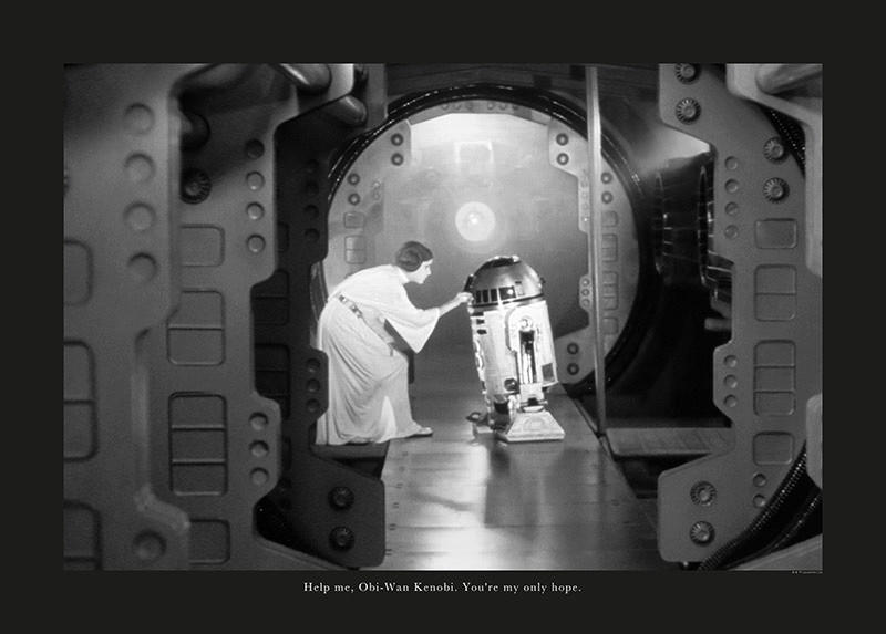 Komar Wandbild Star Wars Classic Leia R2D2 Quote Star Wars B/L: ca. 70x50 c günstig online kaufen