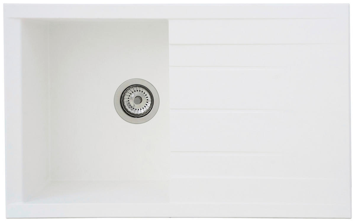 Respekta Einbauspüle Houston 80 x 50 W weiß Mineralite B/H/T: ca. 80x21x50 cm Houston 80 x 50 W - weiß (80,00/21,00/50,00cm) - Respekta