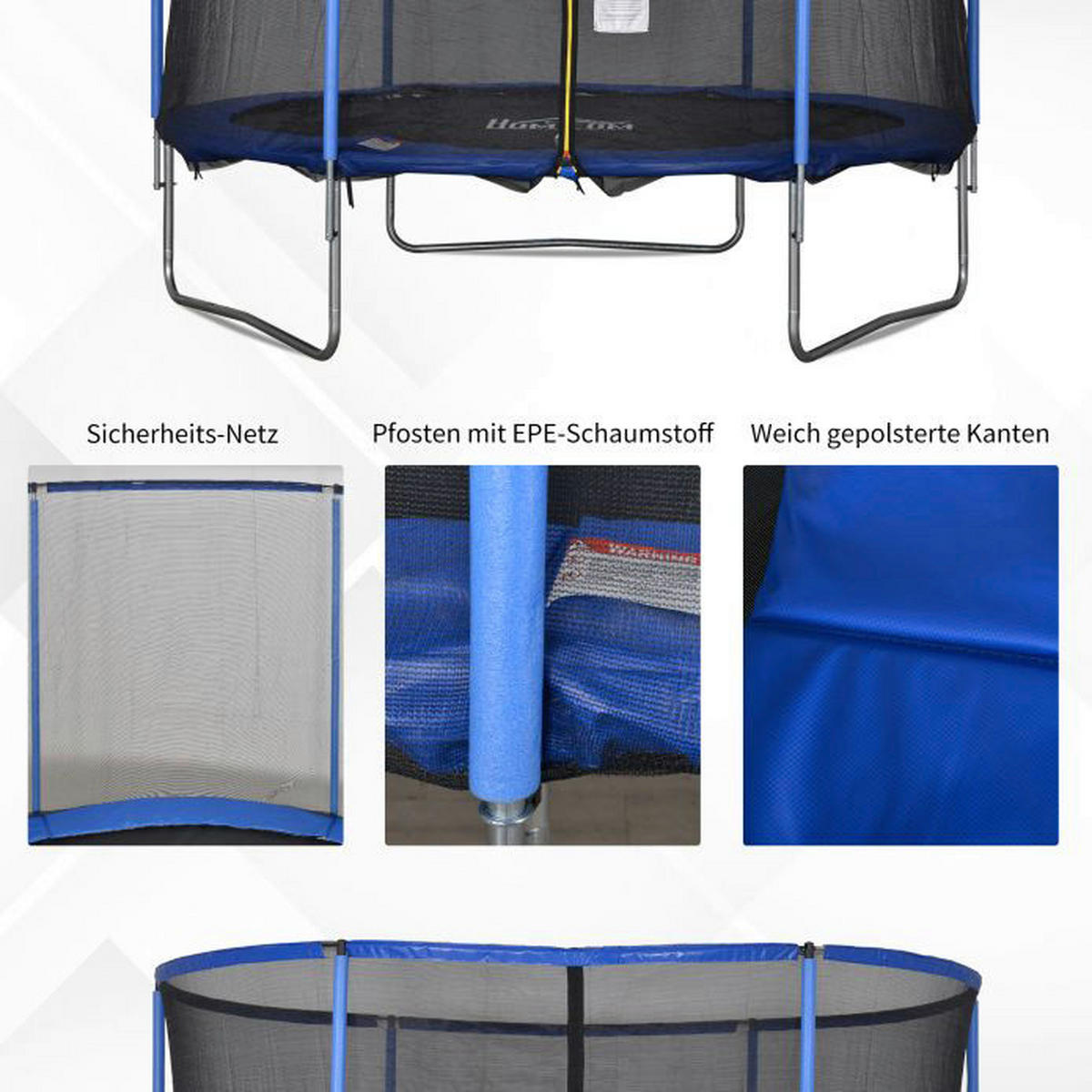 HOMCOM Trampolin blau Trampolin - blau/schwarz - HOMCOM
