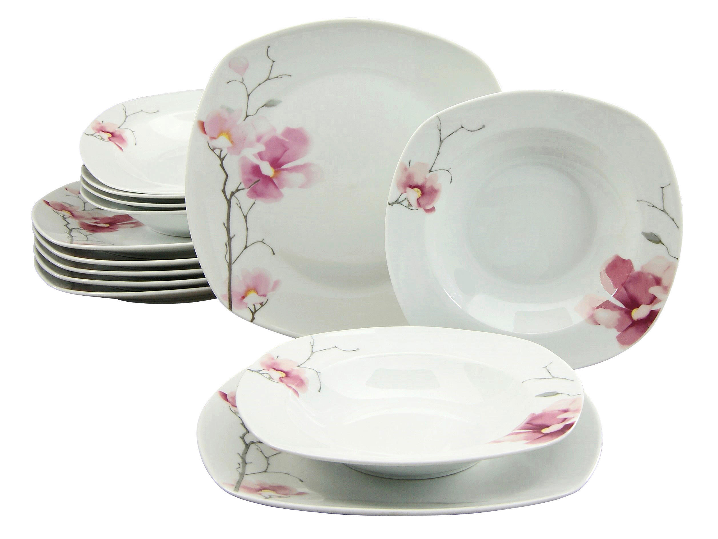 CreaTable Tafelservice Amelie multicolor Porzellan 12 tlg. Amelie - multicolor - CreaTable