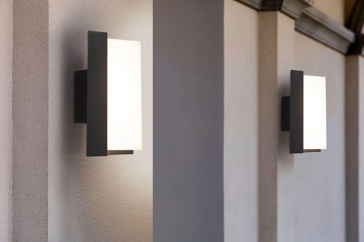 LED-Außenwandleuchte 1162997 anthrazit weiß B/H/T: ca. 14,8x22x12,4 cm LED Außen Wandleuchte "Rico" - weiß/anthrazit (14,80/22,00/12,40cm) - Näve Leuchten