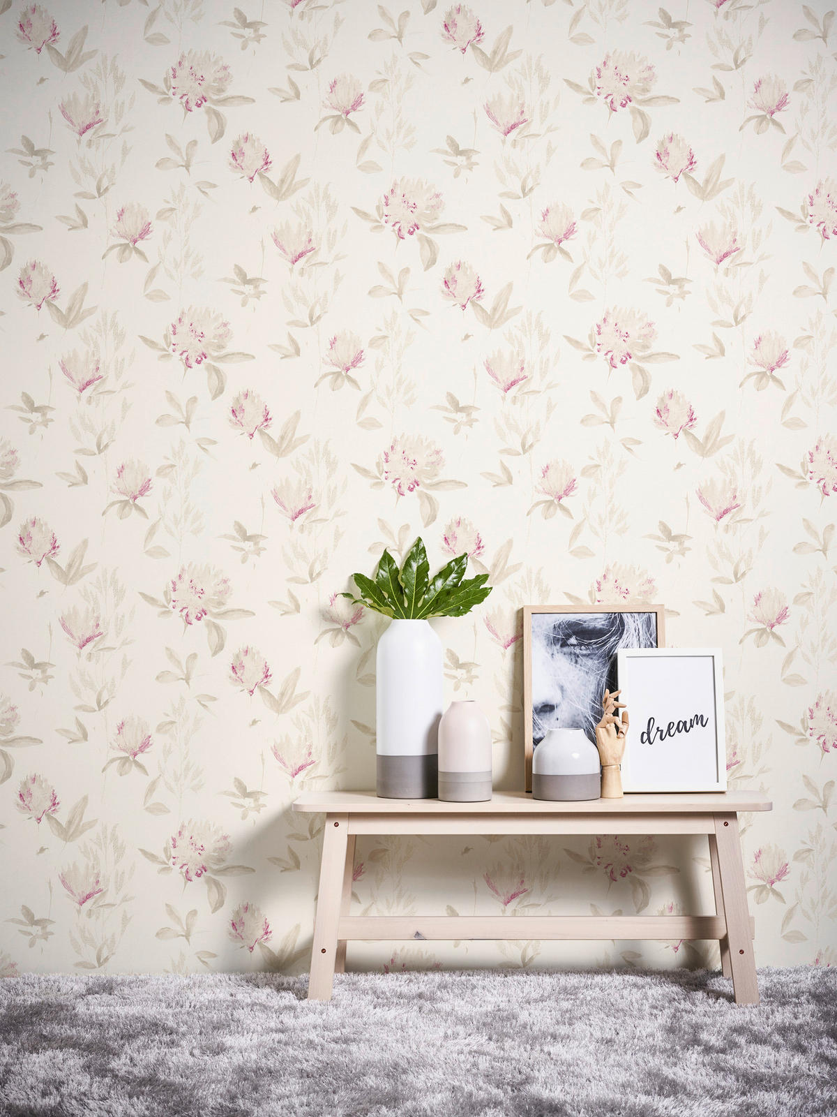 Vliestapete Blumen beige rot B/L: ca. 53x1005 cm Vliestapete_34498-3 - beige/rot (53,00/1005,00cm)