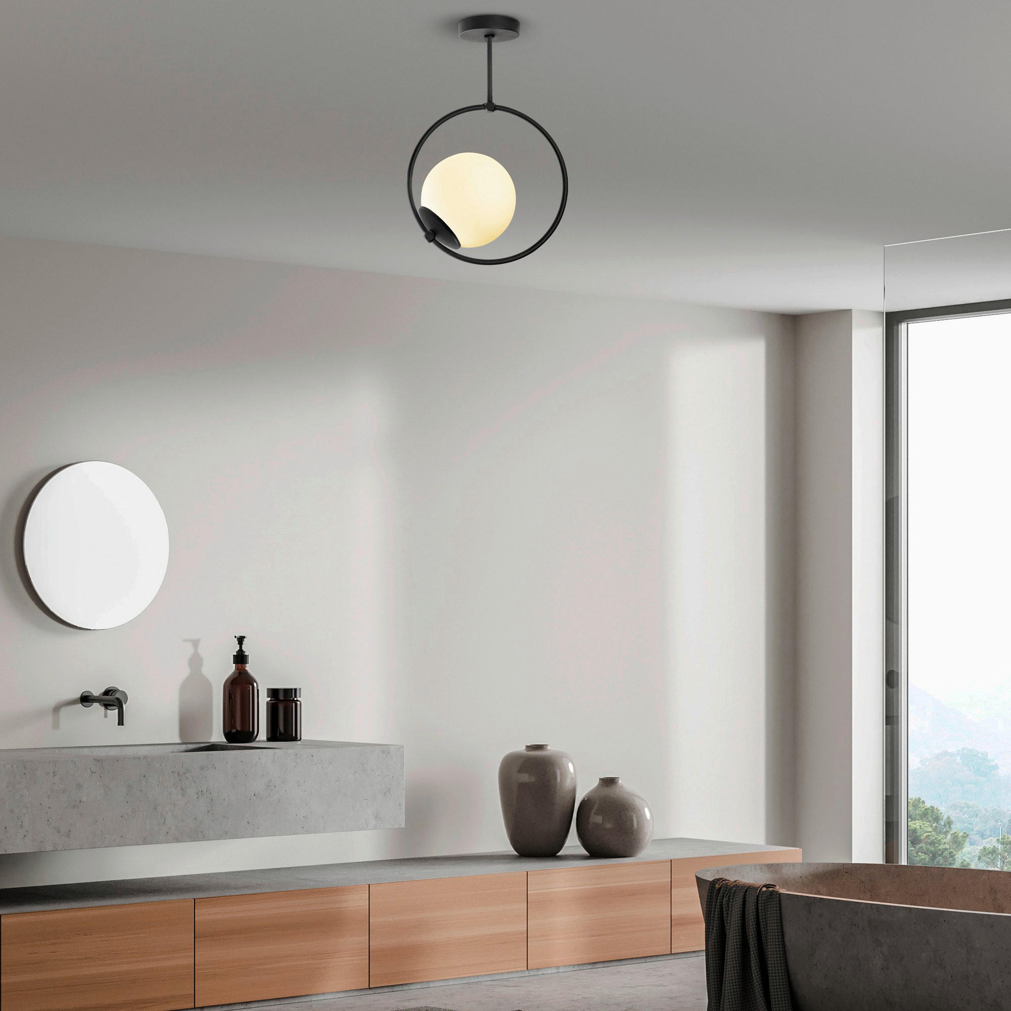 Thumbnail - Opviq Deckenleuchte schwarz B/H/T/L: ca. 26x39x15x26 cm E27 1 Brennstellen