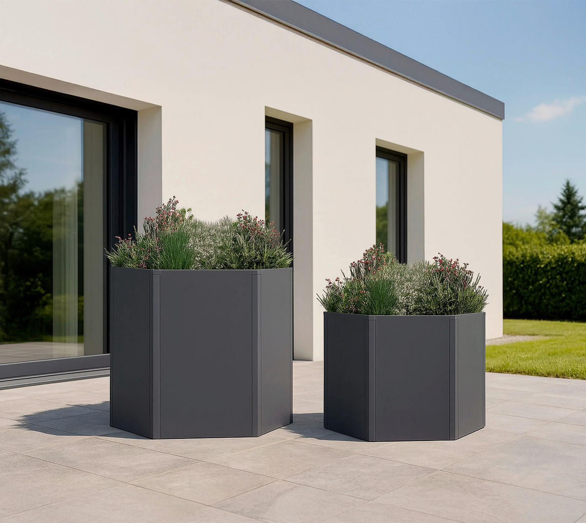 Westmann Hochbeet Varia anthrazit Metall B/H/L: ca. 100x77x200 cm Varia - anthrazit (200,00/100,00/77,00cm) - Westmann