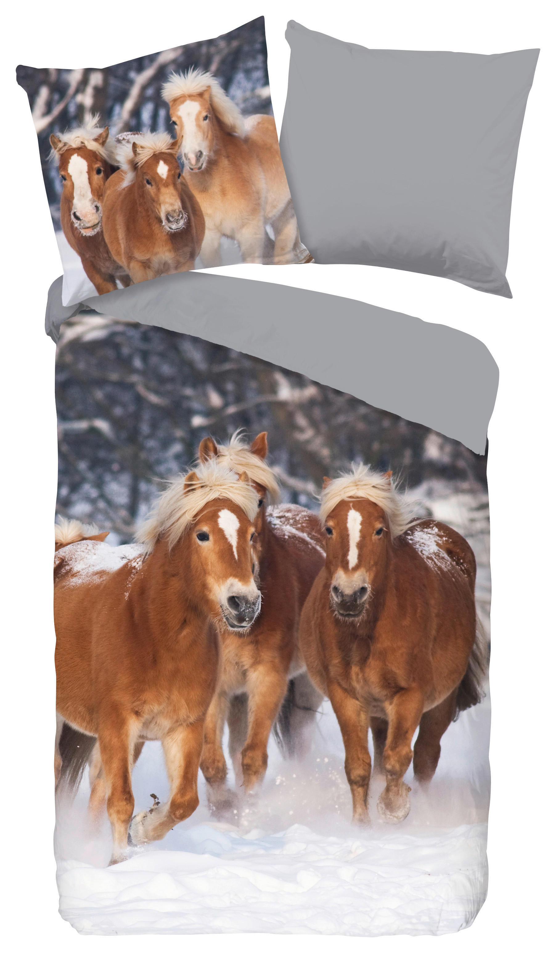 Baumwoll Bettwäsche Happy Horses Flanell Happy Horses - Multi (135,00/200,00cm) - Good Morning