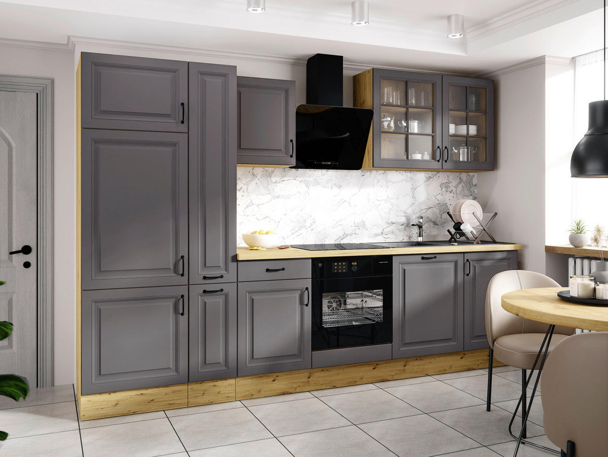 Küchenblock Stina Graphit B/H/T: ca. 280x219x60 cm Stina - Eiche/Graphit (280,00/219,00/60,00cm)