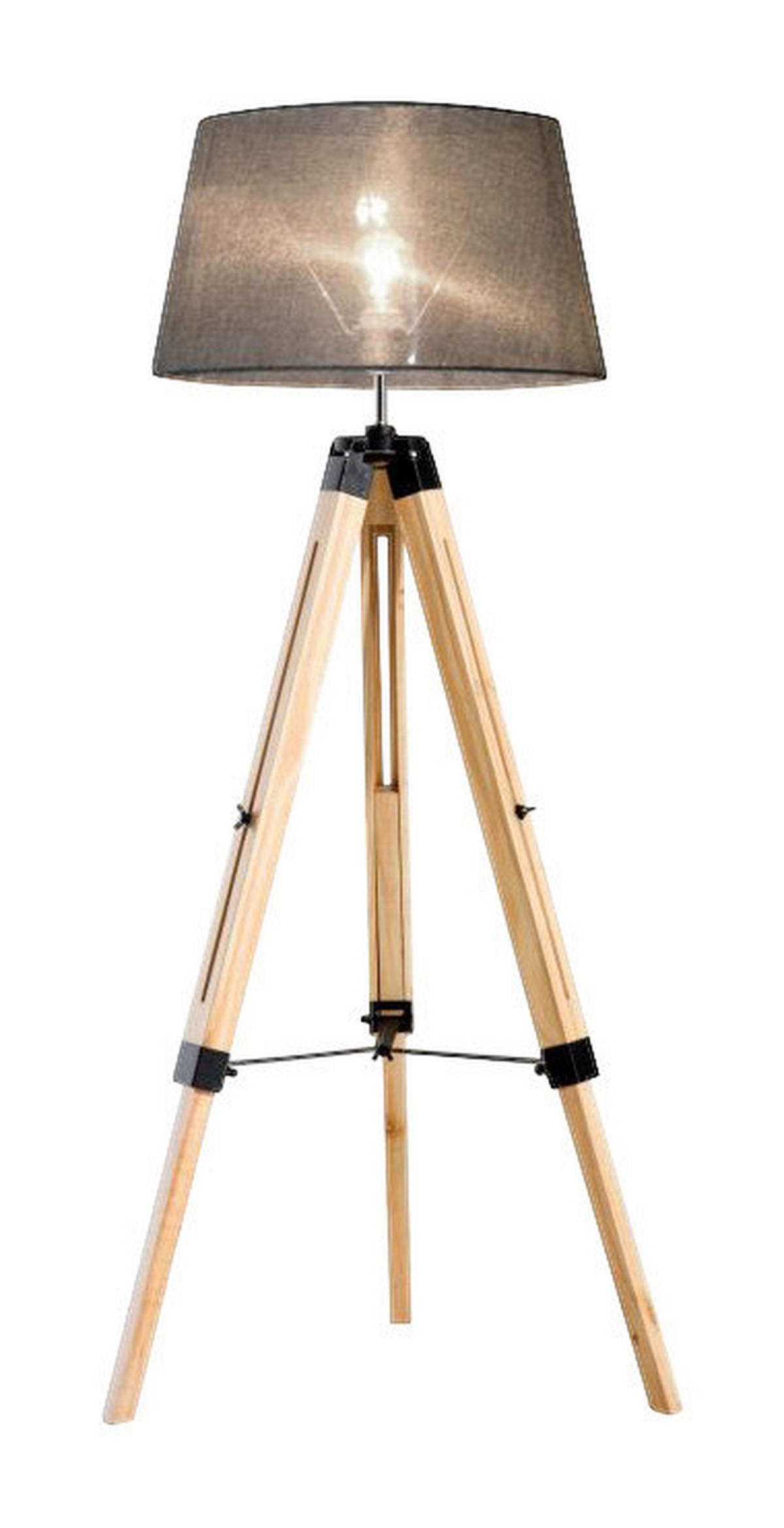 HOMCOM Stehleuchte B31-015GY B31-015GY natur grau Kiefer Polyester-Mischgewebe Kunststoff B/H/T: ca. 65x143x65 cm E27 1 Brennstellen Stehleuchte B31-015GY - natur/grau (65,00/143,00/65,00cm) - HOMCOM