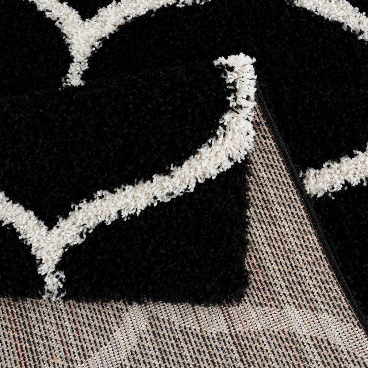 Sanat Hochflorteppich MADRID schwarz B/L: ca. 120x170 cm MADRID - schwarz (120,00/170,00cm) - Sanat