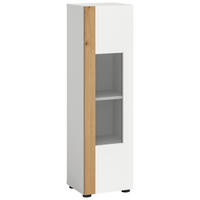 Vitrinenschrank RUDA Artisan Oak Nachbildung weiß B/H/T: ca. 30x112x33 cm RUDA - weiß (30,00/112,00/33,00cm) - xonox.home