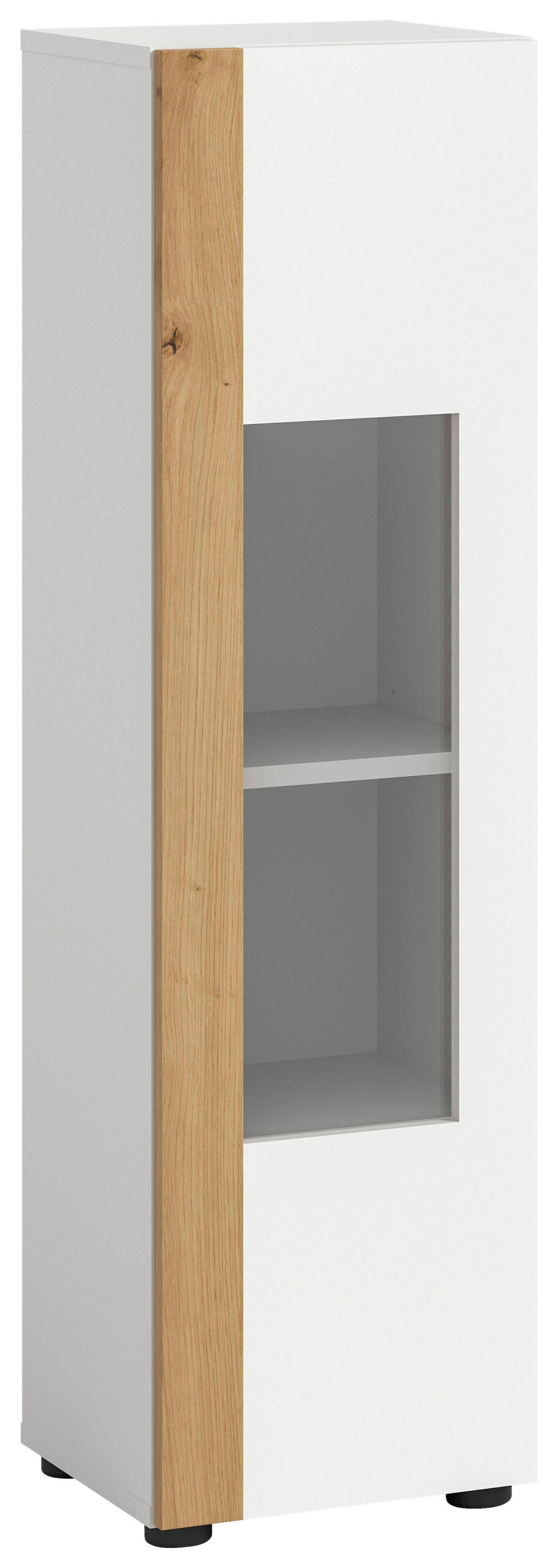 Vitrinenschrank RUDA Artisan Oak Nachbildung weiß B/H/T: ca. 30x112x33 cm RUDA - weiß (30,00/112,00/33,00cm) - xonox.home