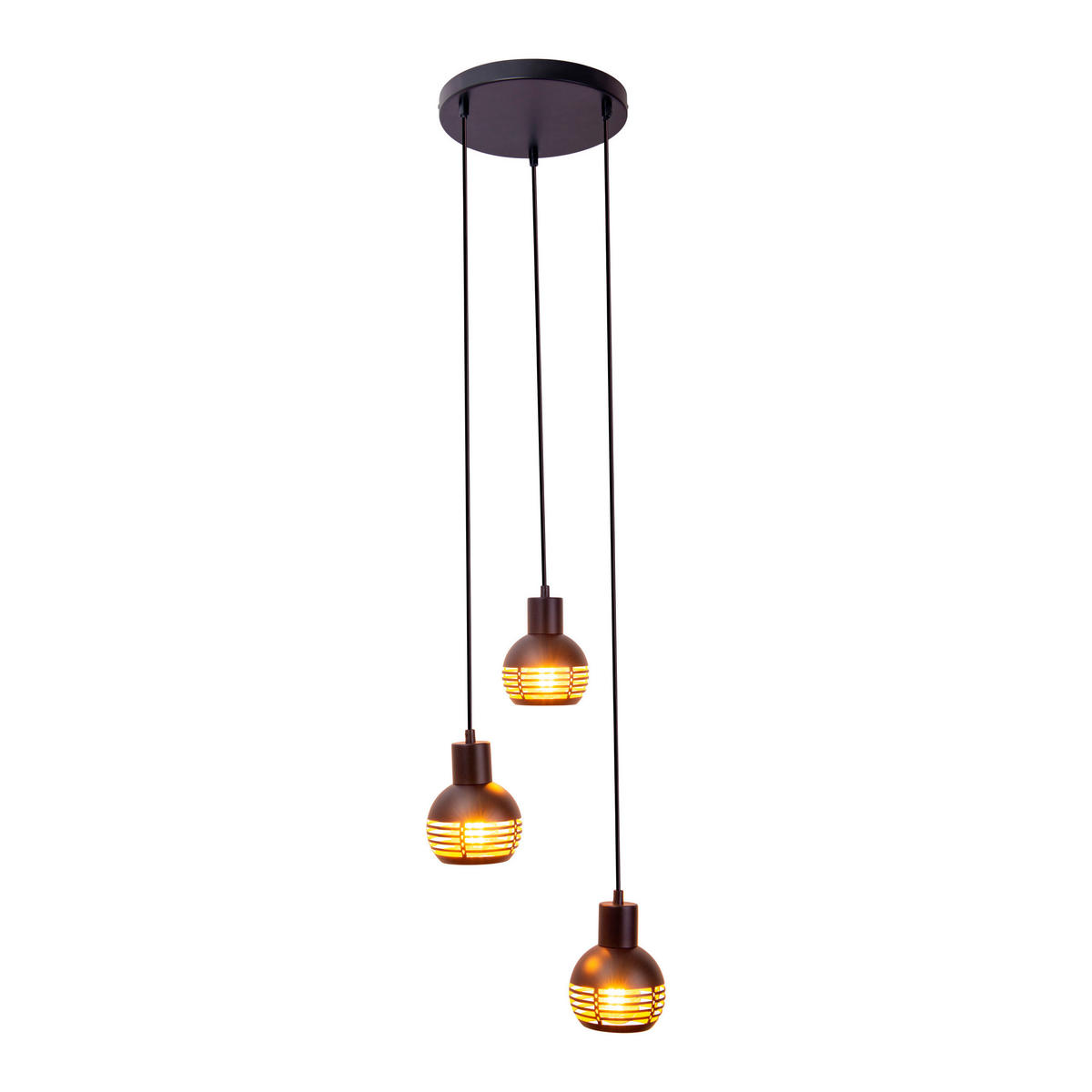 Näve Leuchten Pendelleuchte Casco NV7092622 schwarz Metall H/D: ca. 120x25 cm E27 3 Brennstellen 3er Pendelleuchte "Casco" - schwarz (25,00/120,00cm) - Näve Leuchten