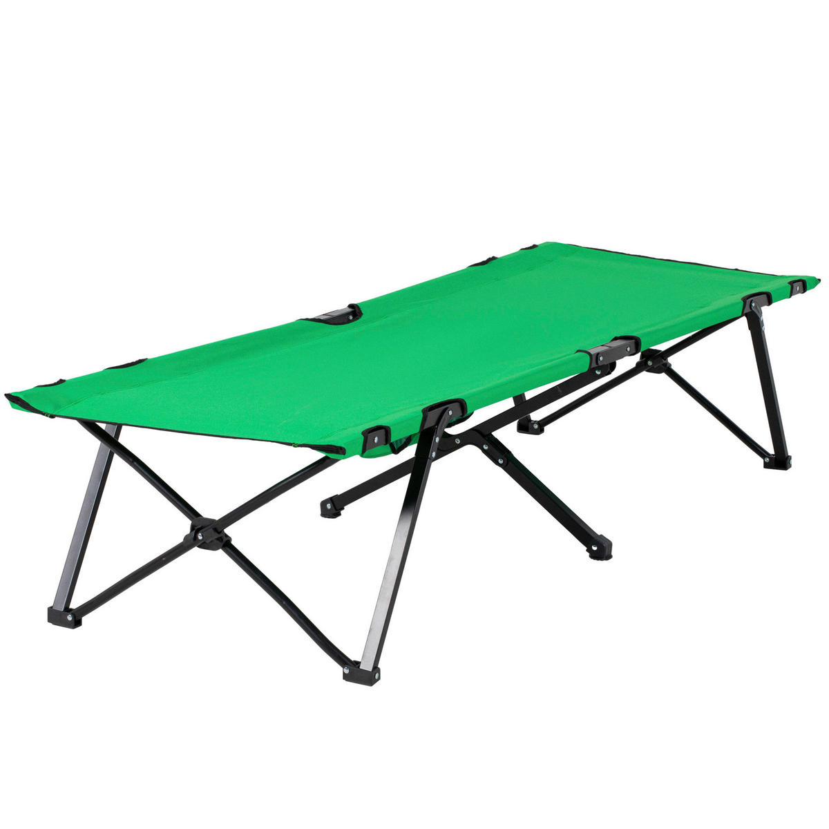 Outsunny Campingbett B/H/L: ca. 65x40x195 cm Campingbett - schwarz/grün (195,00/65,00/40,00cm) - Outsunny