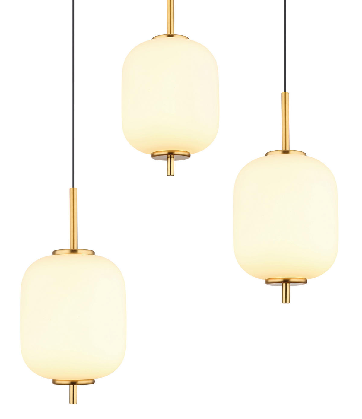 GLOBO Pendelleuchte messing Metall Glas B/H/T: ca. 28,5x150x78 cm 1.0 Brennstellen 15217-6 - messing (28,50/150,00/78,00cm) - GLOBO