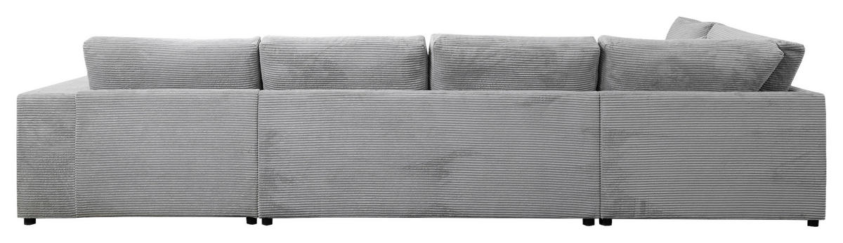 Wohnlandschaft Eden U grau Microfaser B/H/T: ca. 386x85x227 cm Eden U - schwarz/grau (386,00/85,00/227,00cm)