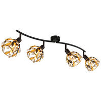 GLOBO Spot MIKA 15759-4 gold schwarz Metall B/H/L: ca. 12x15,5x70 cm E14 4 Brennstellen MIKA - gold/schwarz (70,00/12,00/15,50cm) - GLOBO