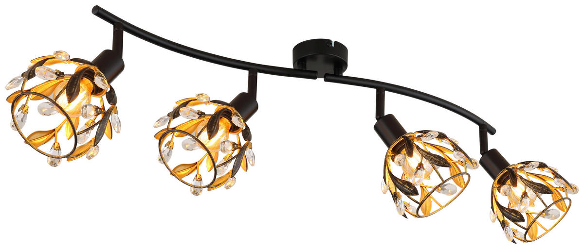 GLOBO Spot MIKA 15759-4 gold schwarz Metall B/H/L: ca. 12x15,5x70 cm E14 4 Brennstellen MIKA - gold/schwarz (70,00/12,00/15,50cm) - GLOBO
