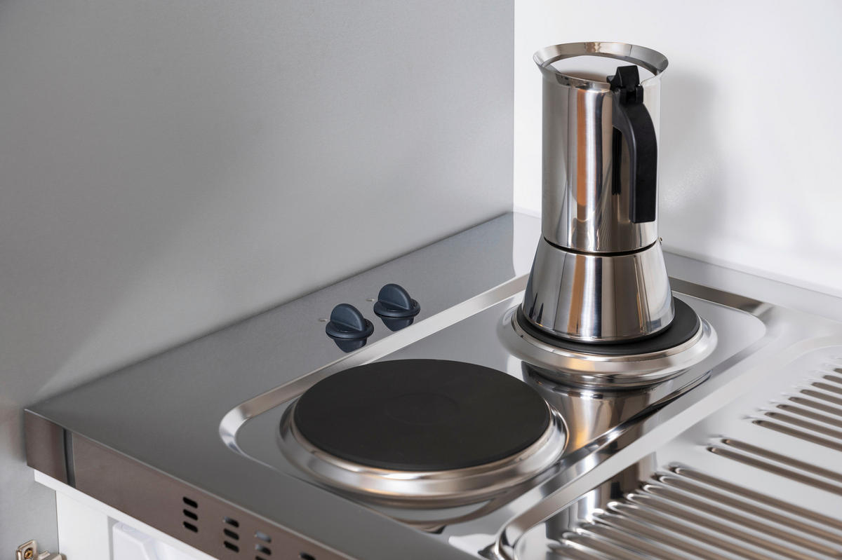 Respekta Schrankküche Economy grau matt B/H/T: ca. 104x193x67 cm Economy - weiß/grau (104,00/193,00/67,00cm) - Respekta