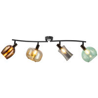 Nowa Spotbalken 60170408 schwarz Metall Glas B/H/T: ca. 70x23x160 cm E14 4 Brennstellen TELESTO - schwarz (70,00/23,00/160,00cm) - Nowa