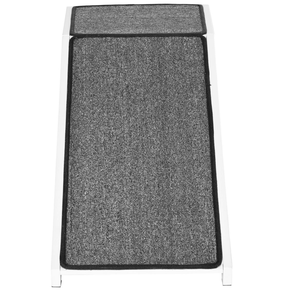 PawHut Haustierrampe m. rutschfestem Teppich weiß Kiefer B/H/L: ca. 40x125x35,5 cm Haustierrampe - weiß/grau (35,50/40,00/125,00cm) - PawHut