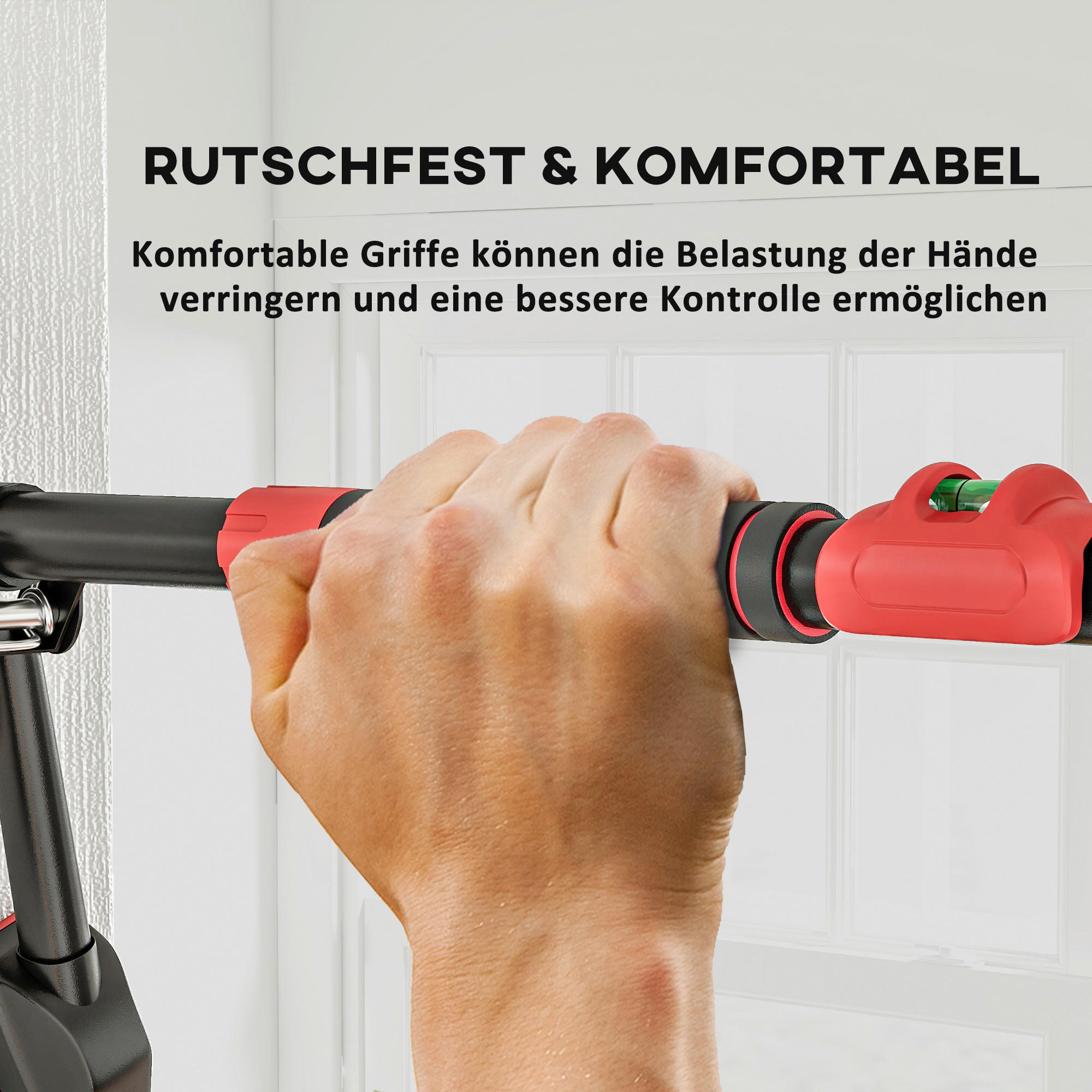 SPORTNOW Klimmzugstange rot Metall B/H/L: ca. 7,5x15x98 cm Klimmzugstange - rot/schwarz (98,00/7,50/15,00cm) - SPORTNOW