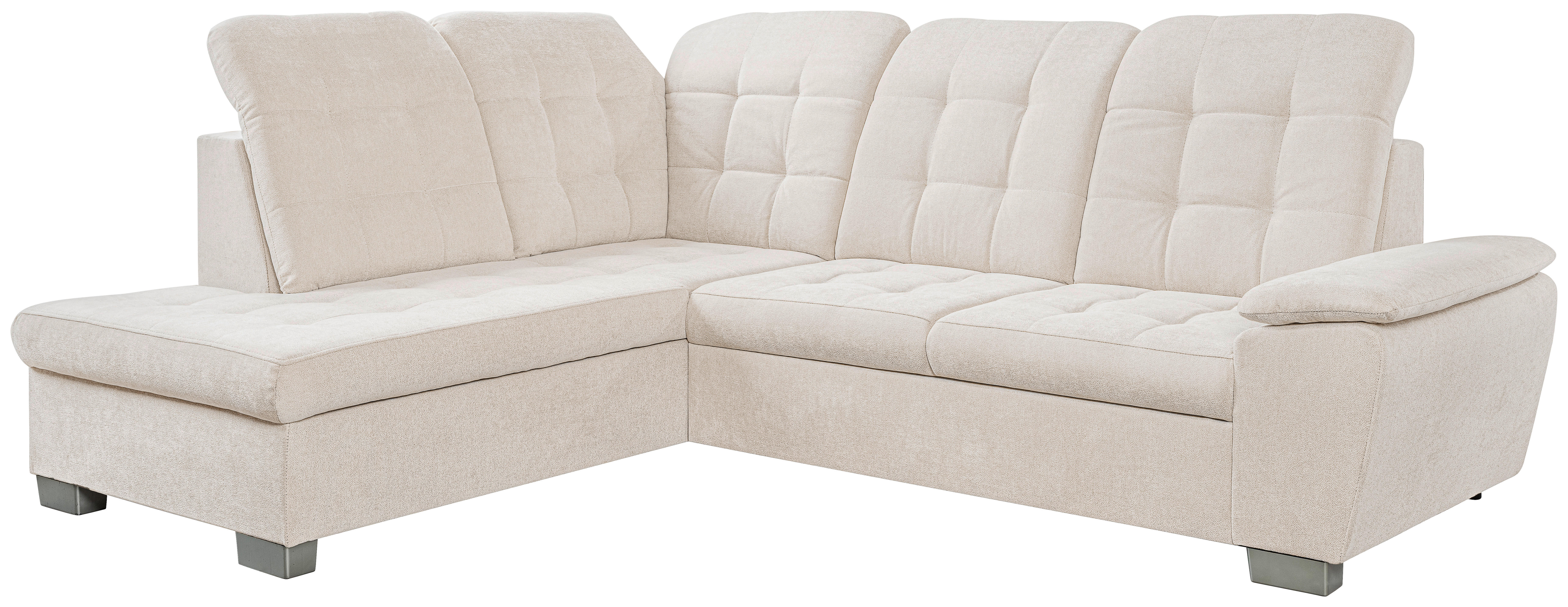 Ecksofa Bonny pearl Microfaser B/H/T: ca. 260x107x214 cm Bonny - silber/pearl (260,00/107,00/214,00cm)