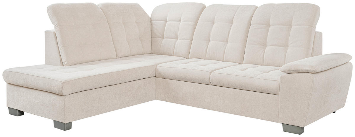 Ecksofa Bonny pearl Microfaser B/H/T: ca. 260x107x214 cm Bonny - silber/pearl (260,00/107,00/214,00cm)