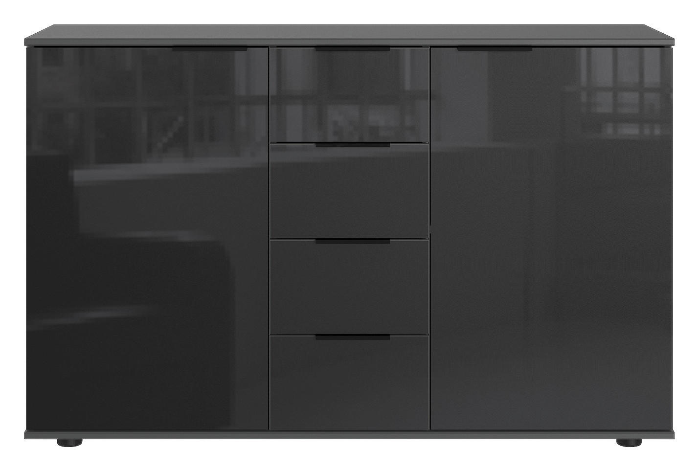 Kombikommode Barcelona Graphit B/H/T: ca. 130x83x41 cm Barcelona - schwarz/Graphit (130,00/83,00/41,00cm)